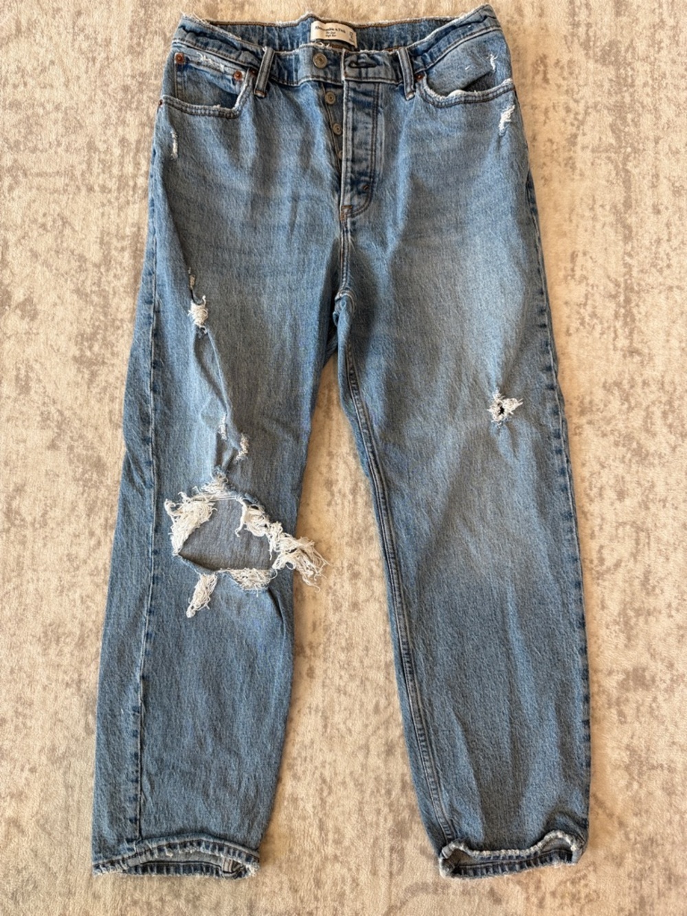 Abercrombie & Fitch Distressed High-Rise Light Wash Women's Jeans